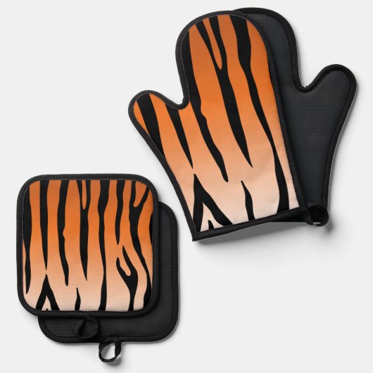Tiger Stripe Cool Ovenwant & Pannenlap Set (Voorkant / Achterkant)