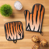 Tiger Stripe Cool Ovenwant & Pannenlap Set (Top down)