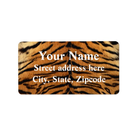 Tiger Stripe Fur Print Etiket (Voorkant)
