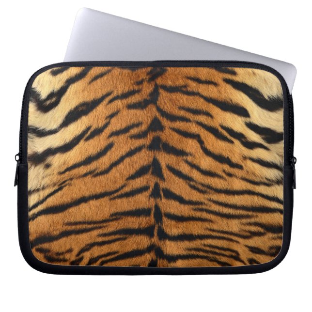 Tiger Stripe Fur Print Laptop Sleeve (Voorkant)