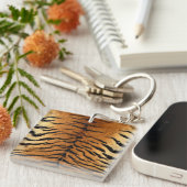 Tiger Stripe Fur Print Sleutelhanger (Voorkant Rechts)