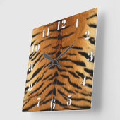 Tiger Stripe Fur Print Vierkante Klok (Hoek)