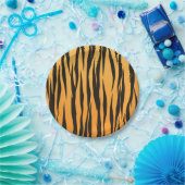 Tiger Stripe Gold Black Animal Print Wedparty Papieren Bordje (Feest)