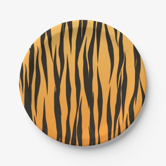 Tiger Stripe Gold Black Animal Print Wedparty Papieren Bordje (Voorkant)