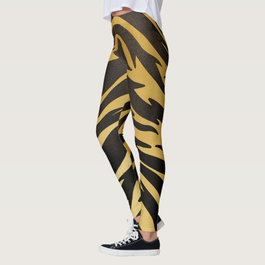 Tiger Stripe Print Leggings Vrouwen (Links)