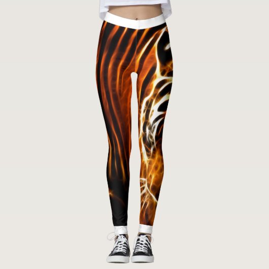 Tiger Stripe Print Leggings & Yogabroek (Voorkant)