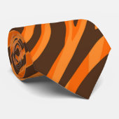 Tiger Stripe Sinaasappel Cincinnati Ohio Stropdas (Opgerold)