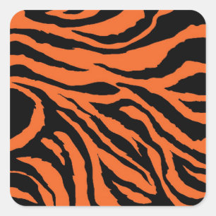 Tiger Stripe Vierkante Stickers