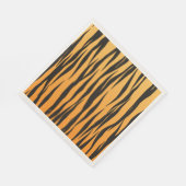 Tiger Stripe Zwart Goud Trouwdier Print Party Servet (Hoek)