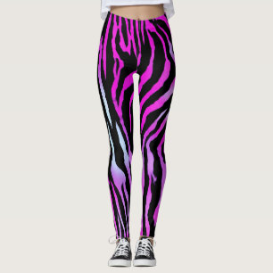Tiger Stripe zwart Roze Wild Animal huidpatroon Leggings