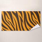 Tiger Stripe zwart Sinaasappel Wild Animal huidpat Badhanddoek (Badhanddoek)
