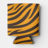 Tiger Stripe zwart Sinaasappel Wild Animal huidpat Blikjeskoeler (Voorkant)