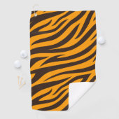 Tiger Stripe zwart Sinaasappel Wild Animal huidpat Golfhanddoek (Insitu)