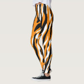Tiger Stripe zwart Sinaasappel Wild Animal huidpat Leggings (Links)