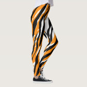 Tiger Stripe zwart Sinaasappel Wild Animal huidpat Leggings (Rechts)