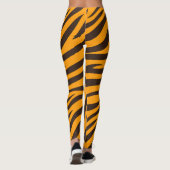 Tiger Stripe zwart Sinaasappel Wild Animal huidpat Leggings (Achterkant)