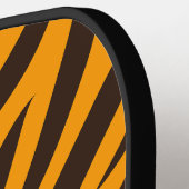 Tiger Stripe zwart Sinaasappel Wild Animal huidpat Pickleball Paddle (Links Detail)