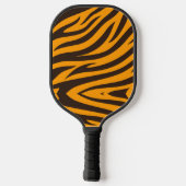 Tiger Stripe zwart Sinaasappel Wild Animal huidpat Pickleball Paddle (Achterkant)