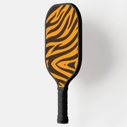 Tiger Stripe zwart Sinaasappel Wild Animal huidpat Pickleball Paddle (Links)