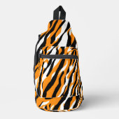 Tiger Stripe zwart Sinaasappel Wild Animal huidpat Sling Bag (Voorkant)