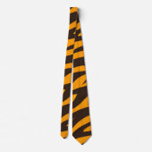 Tiger Stripe zwart Sinaasappel Wild Animal huidpat Stropdas (Achterkant)