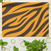 Tiger Stripe zwart Sinaasappel Wild Animal huidpat Theedoek (Gevouwen)