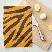 Tiger Stripe zwart Sinaasappel Wild Animal huidpat Theedoek (Quarter Fold)