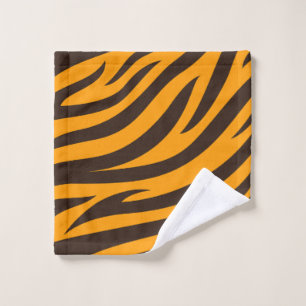 Tiger Stripe zwart Sinaasappel Wild Animal huidpat Washandje