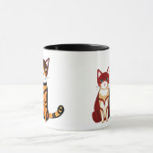 Tiger Striped Cat en Ginger Kitten Mok (Midden)