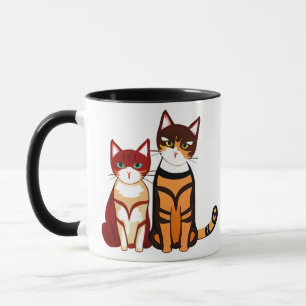 Tiger Striped Cat en Ginger Kitten Mok