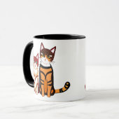 Tiger Striped Cat en Ginger Kitten Mok (Voorkant links)