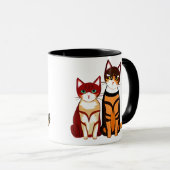 Tiger Striped Cat en Ginger Kitten Mok (Voorkant rechts)