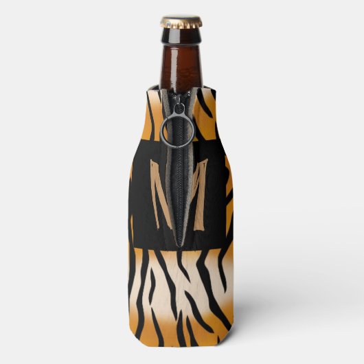 Tiger Striped Monogrammed Flesjeskoeler (Fles Achterkant)