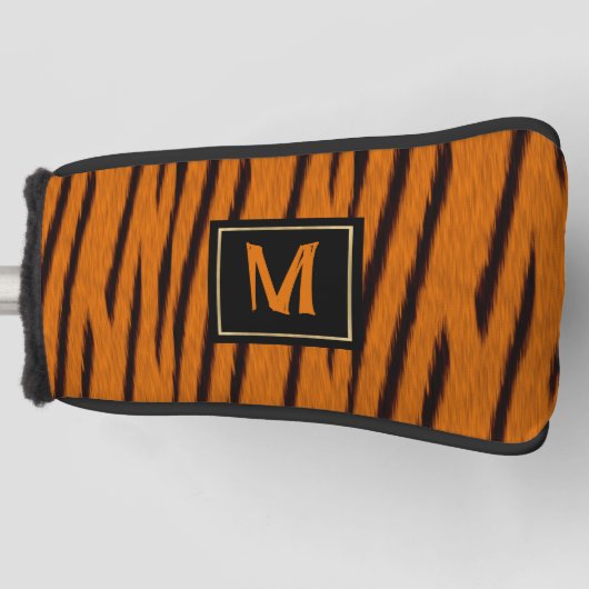 Tiger Striped Monogrammed Golfheadcover (Voorkant)