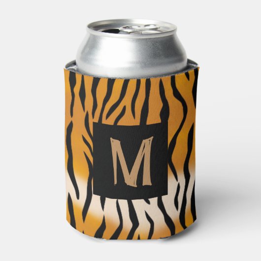 Tiger Striped Monogrammed Koelbox Blikjeskoeler (Blikje Voorkant)