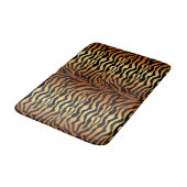 Tiger Stripes Animal Print, Amber, Black en Tan Badmat (Gekanteld)