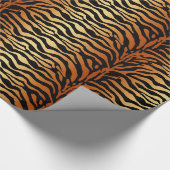 Tiger Stripes Animal Print, Amber, Black en Tan Cadeaupapier (Hoek)