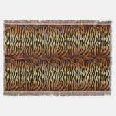 Tiger Stripes Animal Print, Amber, Black en Tan Deken (Voorkant)