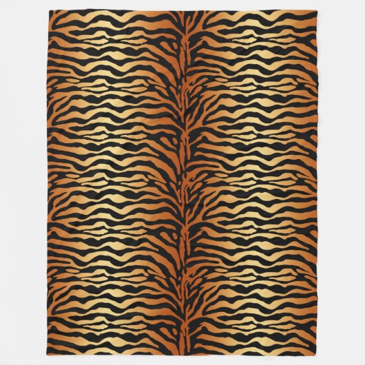 Tiger Stripes Animal Print, Amber, Black en Tan Fleece Deken (Voorkant)