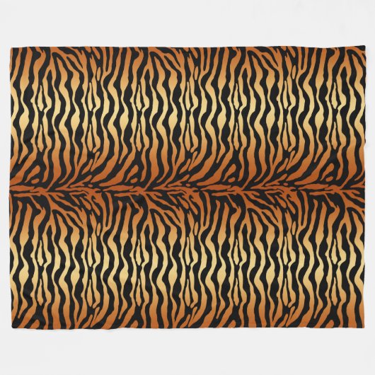 Tiger Stripes Animal Print, Amber, Black en Tan Fleece Deken (Voorkant (Horizontaal))