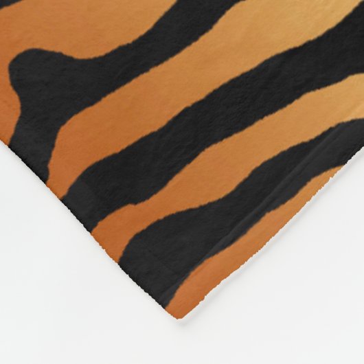 Tiger Stripes Animal Print, Amber, Black en Tan Fleece Deken (Hoek)