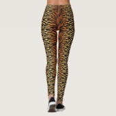 Tiger Stripes Animal Print, Amber, Black en Tan Leggings (Achterkant)