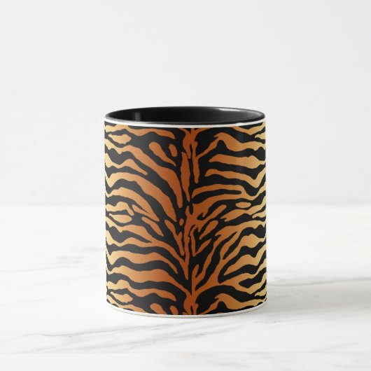 Tiger Stripes Animal Print, Amber, Black en Tan Mok (Midden)