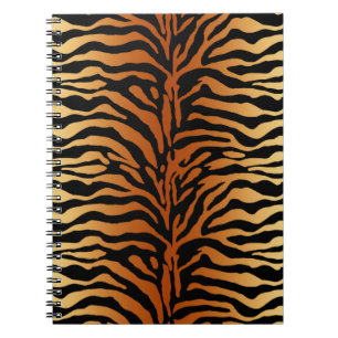 Tiger Stripes Animal Print, Amber, Black en Tan Notitieboek