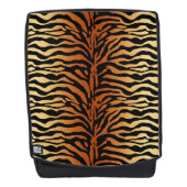 Tiger Stripes Animal Print, Amber, Black en Tan Rugtassen (Voorkant)