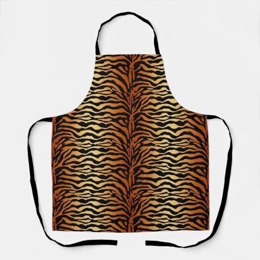 Tiger Stripes Animal Print, Amber, Black en Tan Schort (Voorkant)