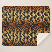 Tiger Stripes Animal Print, Amber, Black en Tan Sherpa Deken (Voorkant (horizontaal))