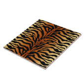 Tiger Stripes Animal Print, Amber, Black en Tan Tegeltje (Zijkant)