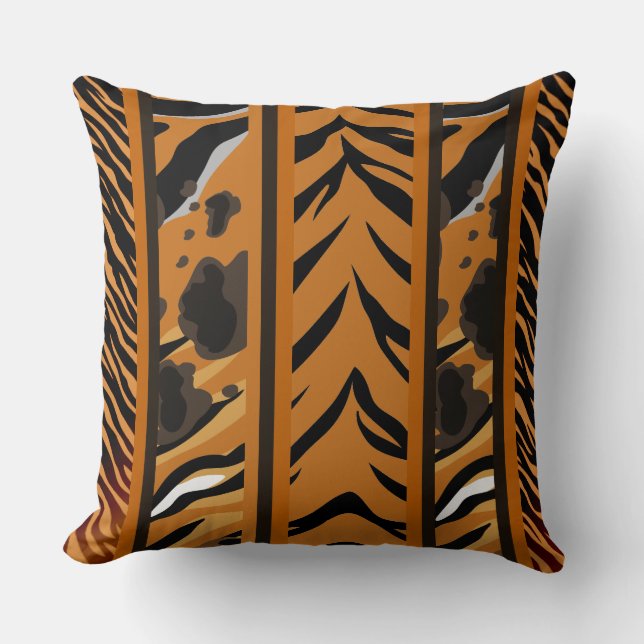 Tiger Stripes Animal Print Kussen (Voorkant)