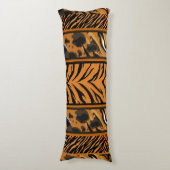 Tiger Stripes Animal Print Lichaamskussen (Voorkant Verticaal)